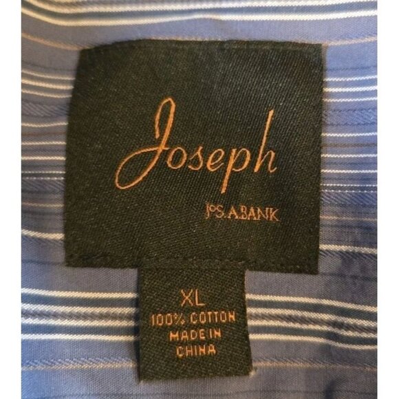 Joseph by Jos A Banks Button Up Shirt Mens Long Sleeve Blue Striped XL EUC - Picture 8 of 11